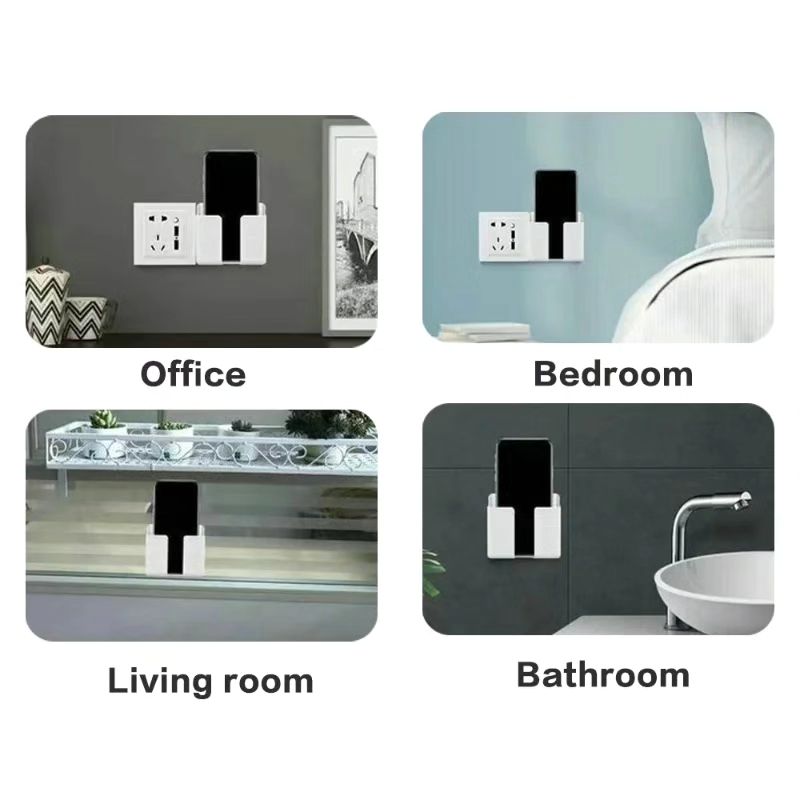 Multifunctional wall-mounted organizer for remotes, phones, and small items, with a built-in charging station(Set-4)