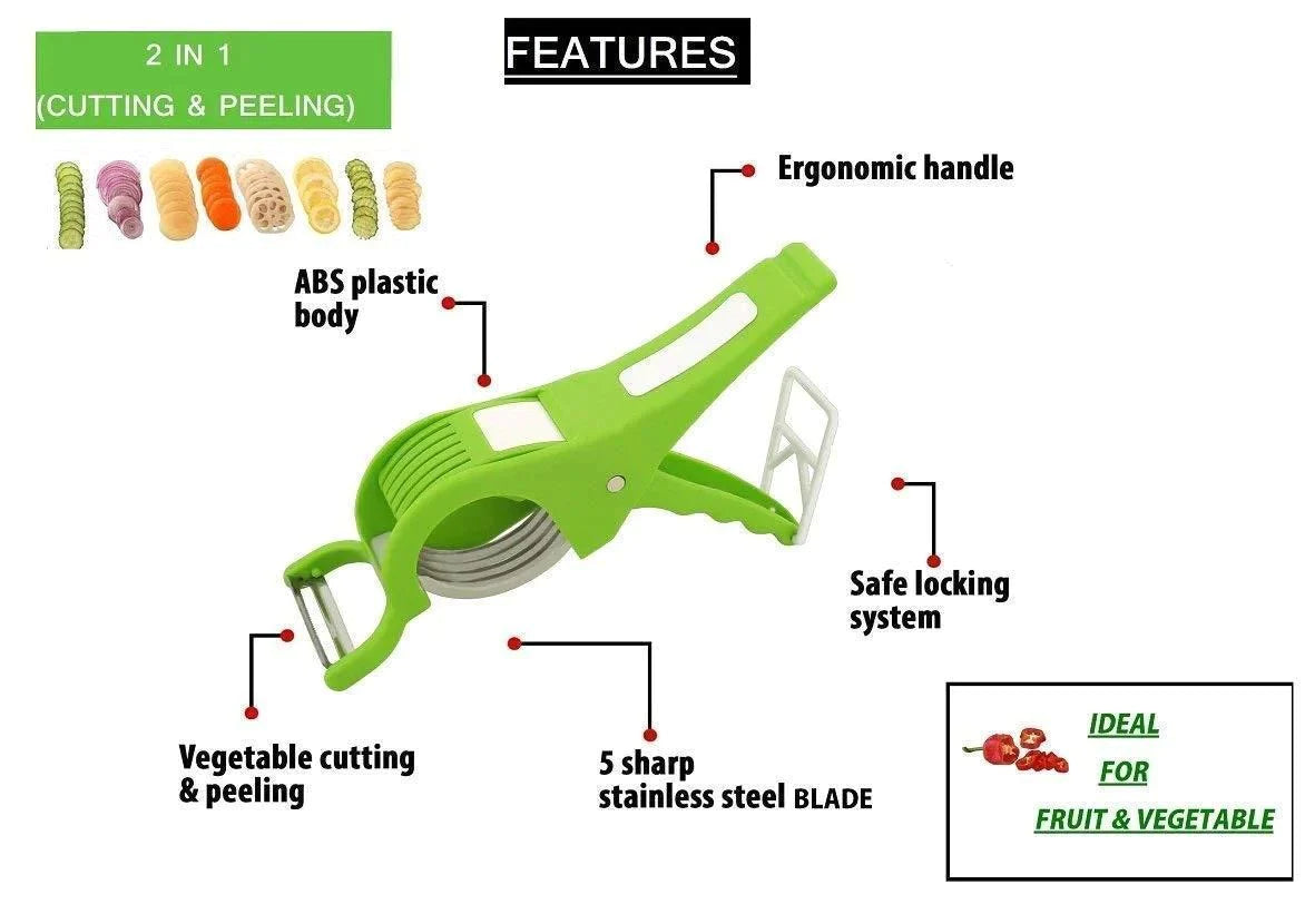 2 in 1 Vegetable Cutter with Peeler