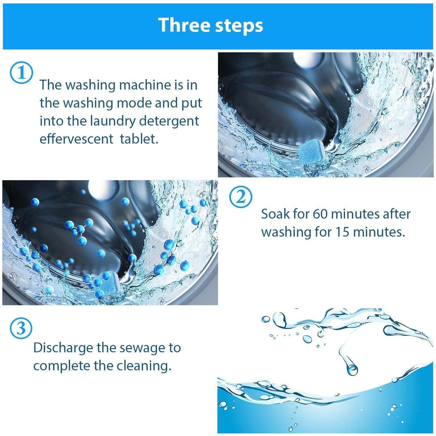 Washing machine Deep Cleaning Tablets Pack of 12Pcs