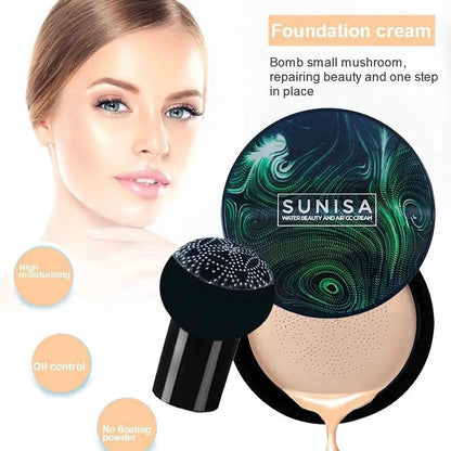 Waterproof CC Cream With Mushroom Head Makeup Brush - 2024