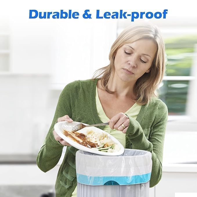 CleanMate Drawstring Bags - Disposable Garbage Bag 1 Roll (100 Pieces)