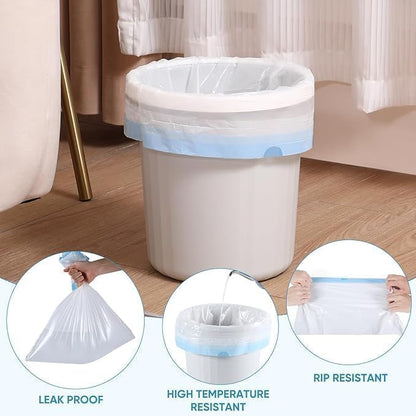 CleanMate Drawstring Bags - Disposable Garbage Bag 1 Roll (100 Pieces)