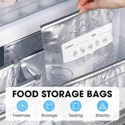 10 PCS Reusable Vacuum Sealer Zip Lock Food Storage Bags