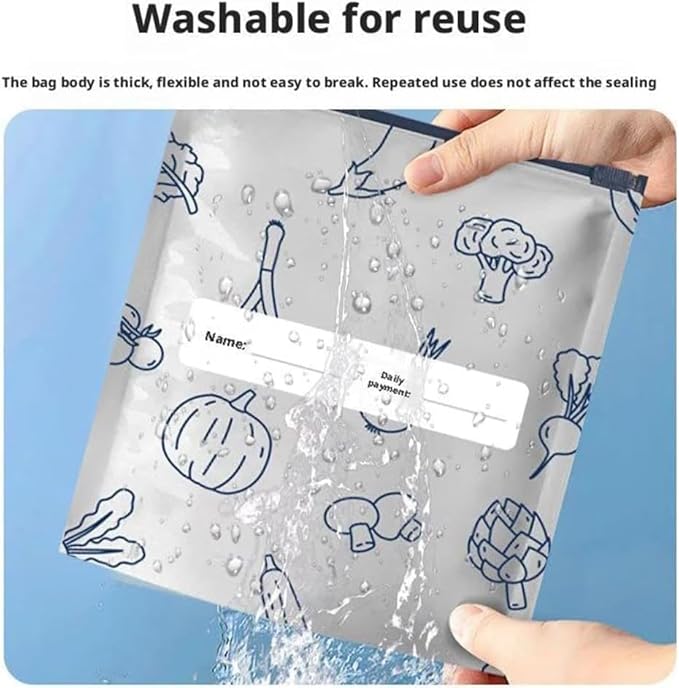 10 PCS Reusable Vacuum Sealer Zip Lock Food Storage Bags
