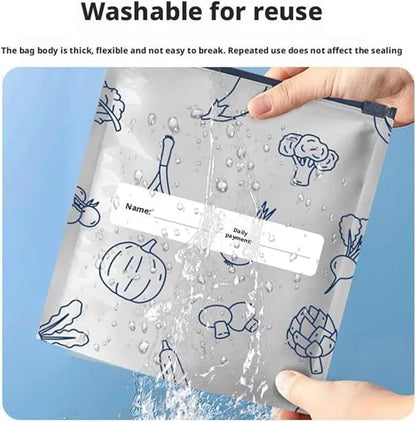 10 PCS Reusable Vacuum Sealer Zip Lock Food Storage Bags