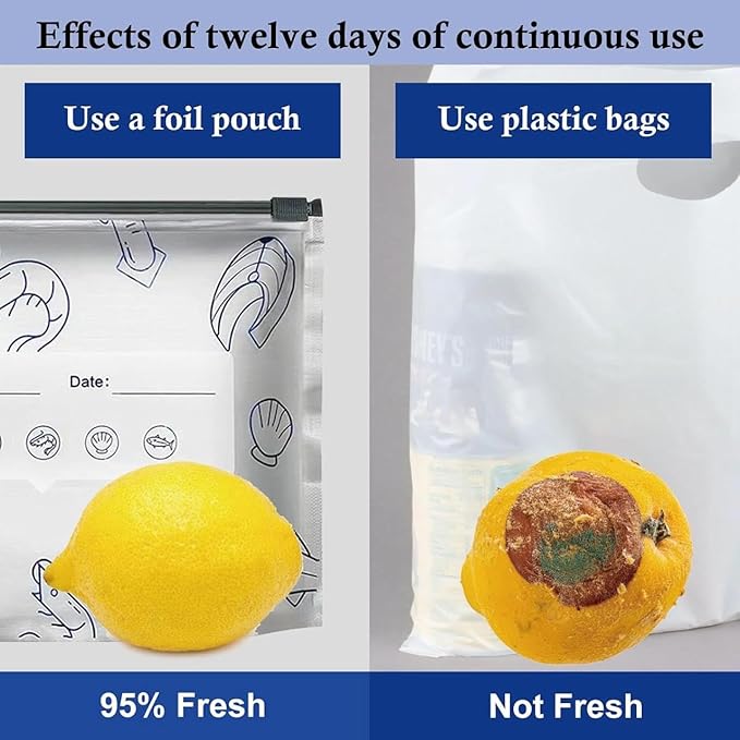 10 PCS Reusable Vacuum Sealer Zip Lock Food Storage Bags