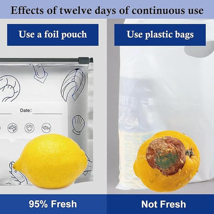 10 PCS Reusable Vacuum Sealer Zip Lock Food Storage Bags