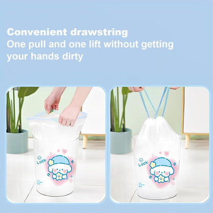 CleanMate Drawstring Bags - Disposable Garbage Bag 1 Roll (100 Pieces)