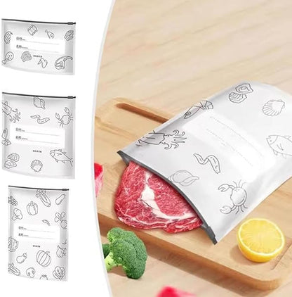 10 PCS Reusable Vacuum Sealer Zip Lock Food Storage Bags