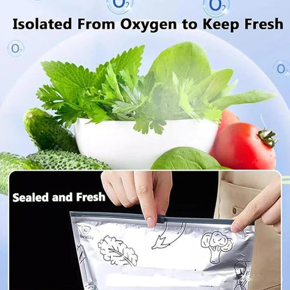 10 PCS Reusable Vacuum Sealer Zip Lock Food Storage Bags