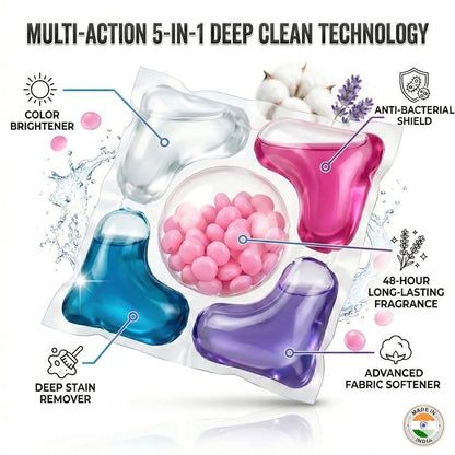 5-in-1 Laundry PowerPods Pro – Ultra Cleaning | Long Lasting Freshnes Pack Of 30