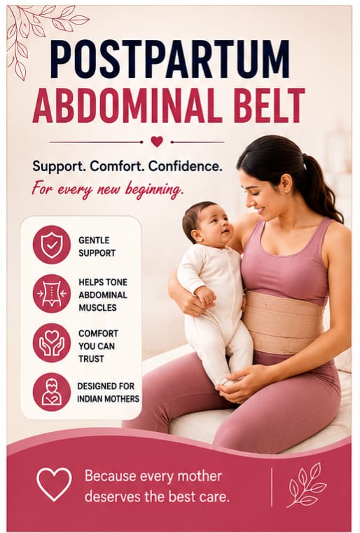 Postpartum Belt, Universal size, Beige (Pack of 1) | Ergonomically designed for Indian Mothers | For C-Section and Natural Delivery | Eliminates post pregnancy pain, Muscle recovery to pre-pregnancy state