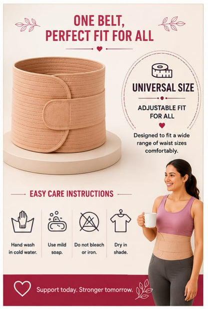 Postpartum Belt, Universal size, Beige (Pack of 1) | Ergonomically designed for Indian Mothers | For C-Section and Natural Delivery | Eliminates post pregnancy pain, Muscle recovery to pre-pregnancy state