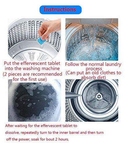 Washing machine Deep Cleaning Tablets Pack of 12Pcs