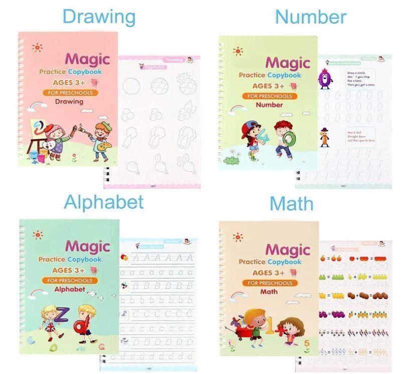 ✨Magic Practice Copybook📚, Buy 1 Set Get 1 Set Free🤩 (8 Book + 2 Pen+ 20 Refill +2 Grip)✍