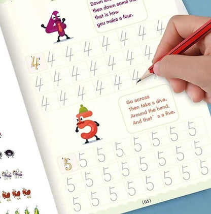 ✨Magic Practice Copybook📚, Buy 1 Set Get 1 Set Free🤩 (8 Book + 2 Pen+ 20 Refill +2 Grip)✍