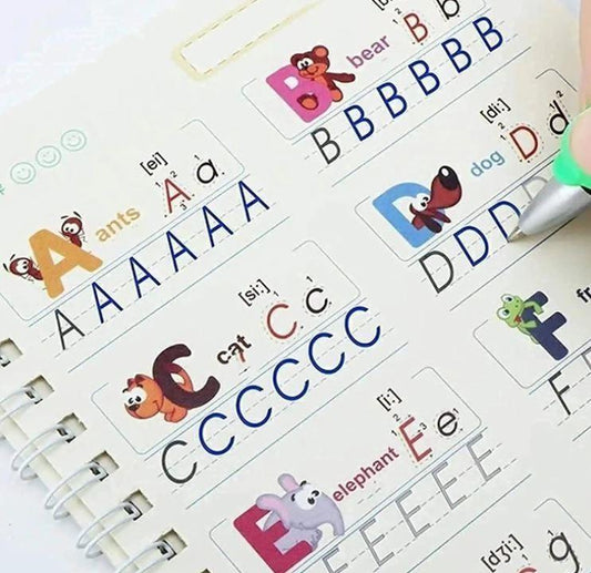 ✨Magic Practice Copybook📚, Buy 1 Set Get 1 Set Free🤩 (8 Book + 2 Pen+ 20 Refill +2 Grip)✍